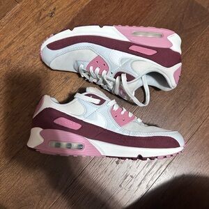 Nike Air Max 90 White Pink Burgundy Sneakers